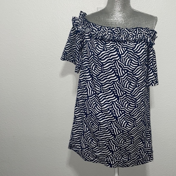 Vineyard‎ Vines Printed Off the Shoulder Dress small whales tail - Picture 2 of 6